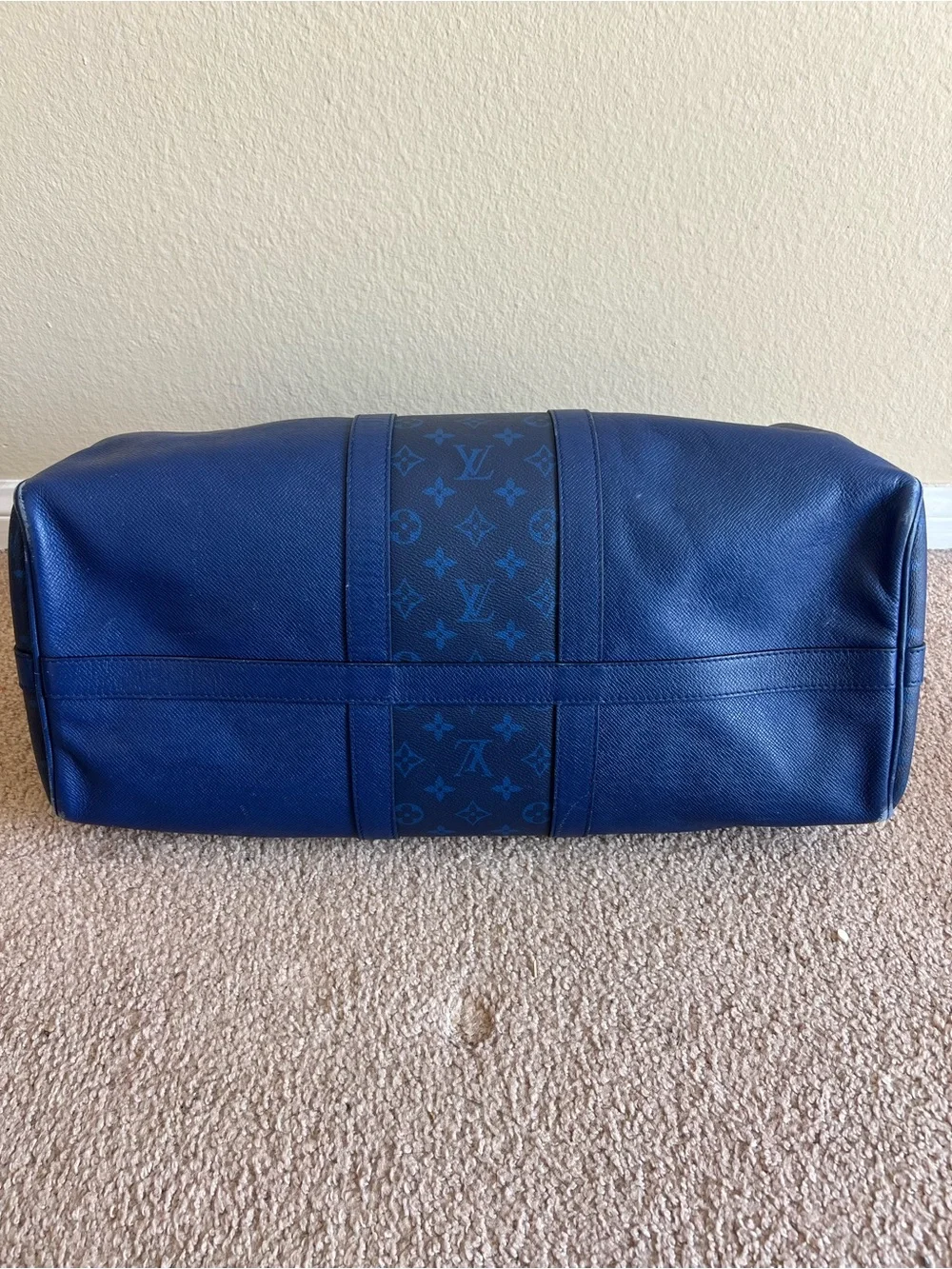 Louis Vuitton Blue Monogram Canvas Travel Duffle